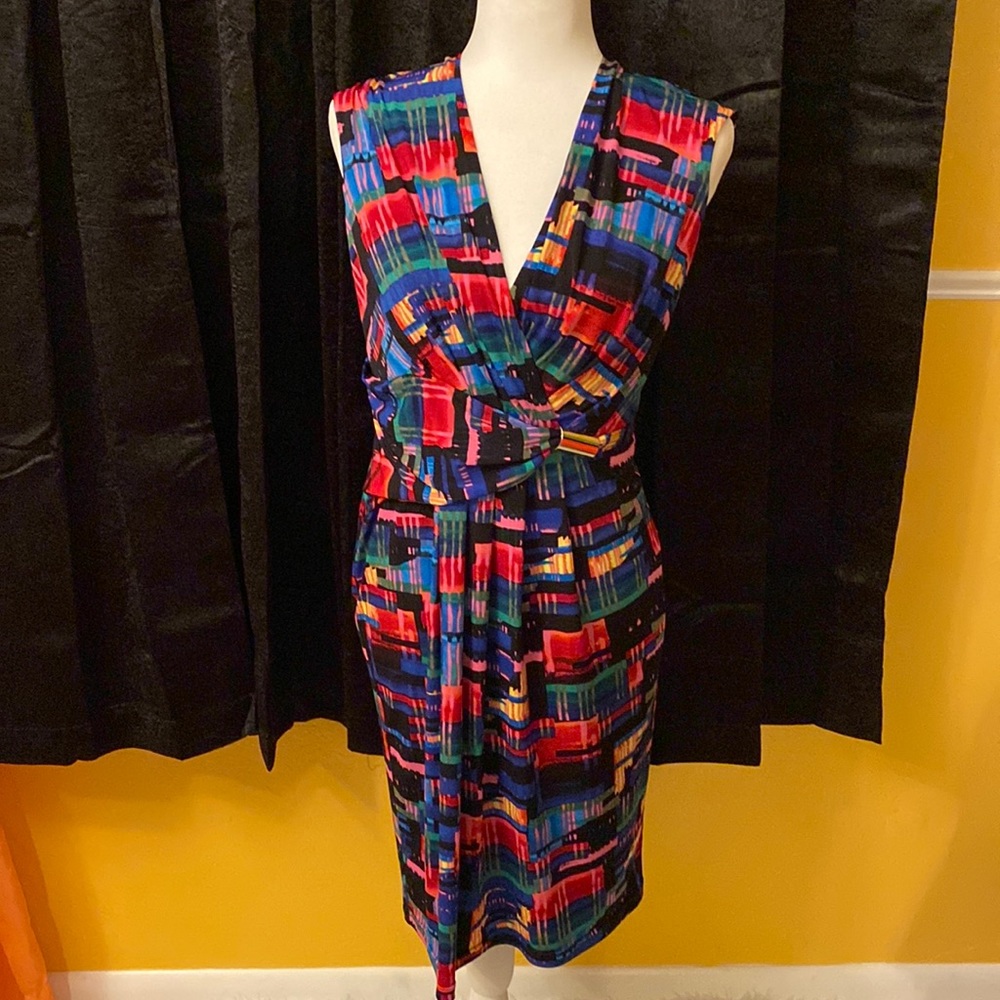 Ellen Tracy, Multi-colored knee length dress, Size 6